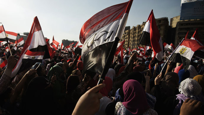 Egyptian opposition protesters celebrate on July 1, 2013 in Cairo.(AFP Photo / Gianluigi Guercia)