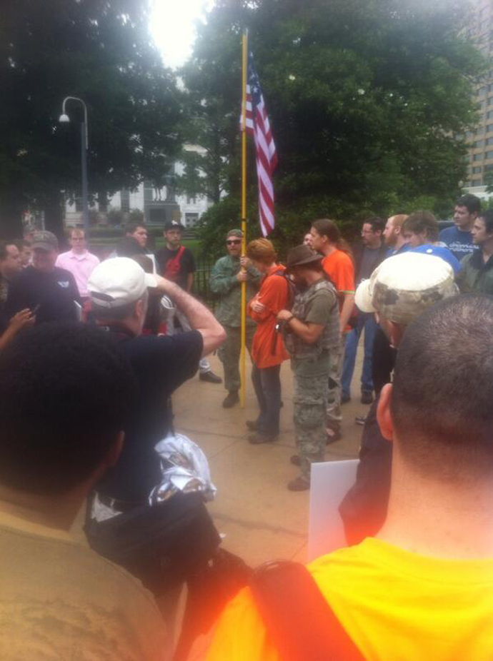 Protesters gather in Atlanta (image from http://www.rightnow.io)