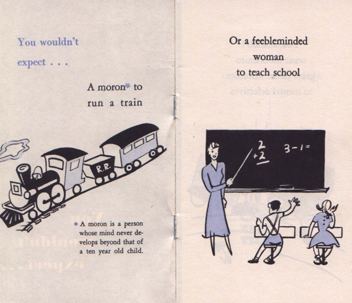 A 1950 pamphlet describing the benefits of North Carolina's sterilization program. (Photo from North Carolina Department of Cultural Resources)