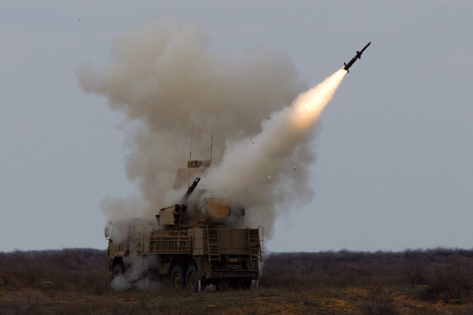 Rocket launch by the Pantsir-S surface-to-air missile system (RIA Novosti/Mikhail Fomichev)
