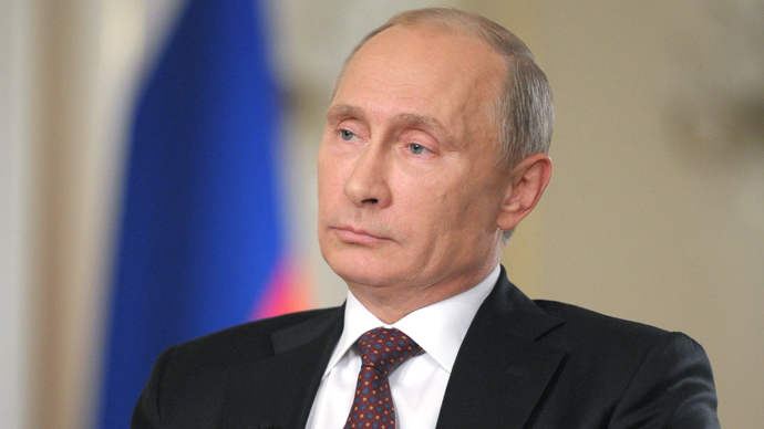 Vladimir Putin in Novo-Ogaryovo during an interview to Channel One and The Associated Press (RIA Novosti / Alexei Druzhinin)