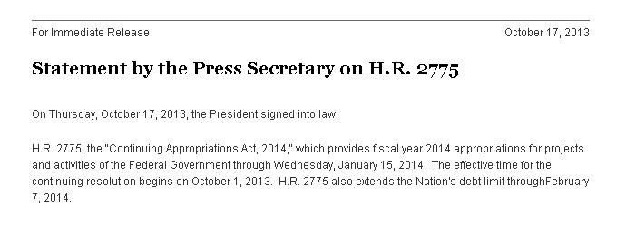 Statement by the White House Press Secretary whitehouse.gov