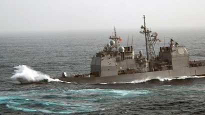 US Navy submarine fires drone from underwater