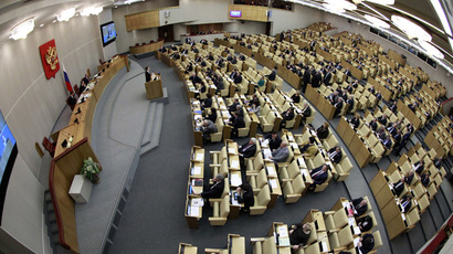 Deputies attend a session of the Duma, Russia's lower house of Parliament, in Moscow (Reuters/Sergei Karpukhin)