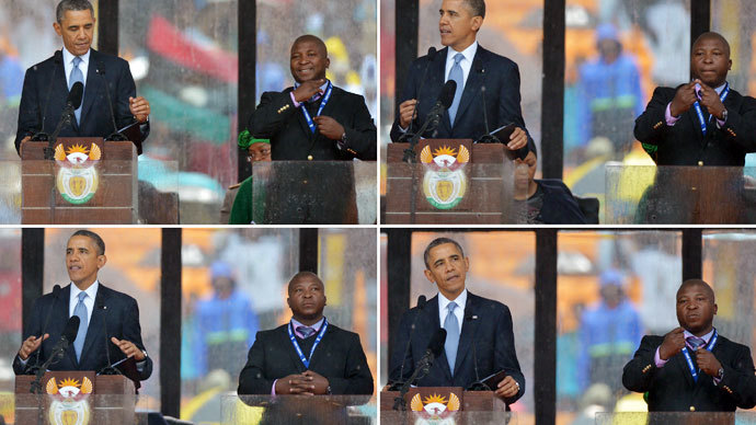 Hunt for mysterious interpreter who faked sign language at Mandela memorial