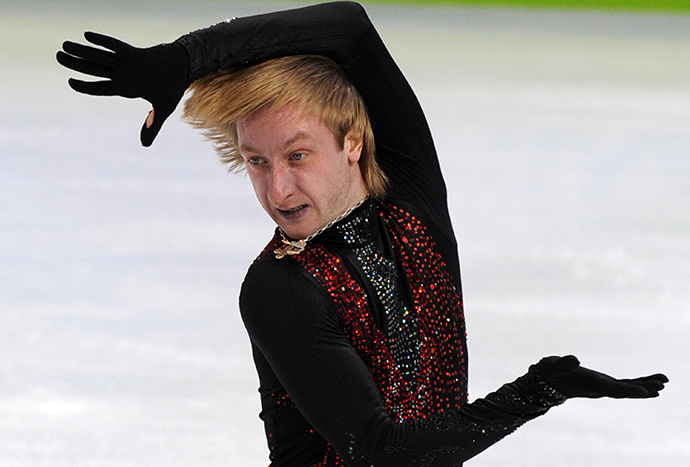 Silver medalist Russia's Evgeny Plushenko competes in the Men's figure skating free program at the Pacific Coliseum in Vancouver, during the XXI Winter Olympics on February 18, 2010 (AFP Photo / Saeed Khan)