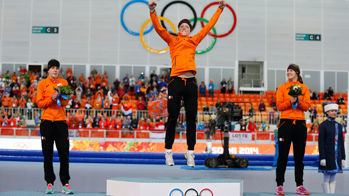 Dutch speed skaters sweep the podium on Day 9 in Sochi