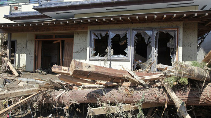 A damaged house, caused by a tsunami, is seen in Minamisoma city, Fukushima prefecture on March 12, 2011. (AFP Photo / Jiji Press)
