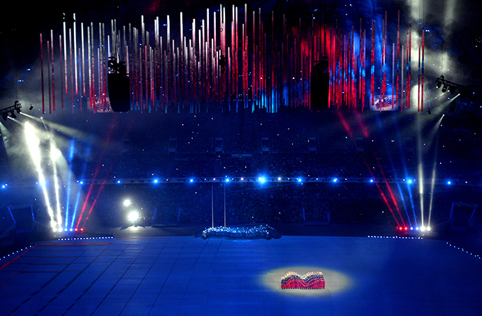 Performers during the opening ceremony of the Sochi 2014 Winter Paralympics. (RIA Novosti / Iliya Pitalev)