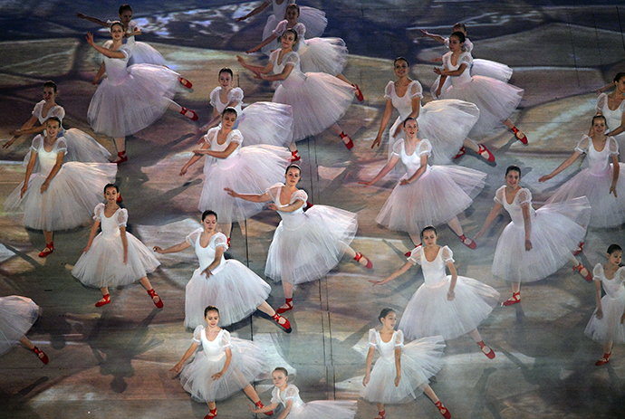 Performers during the opening ceremony of the Sochi 2014 Winter Paralympics. (RIA Novosti / Iliya Pitalev)