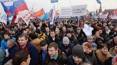 Tens of thousands hit streets in Russia ahead of crucial Crimea vote