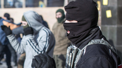 Vigilantes harass pro-Russian ribbon wearers in Ukraine