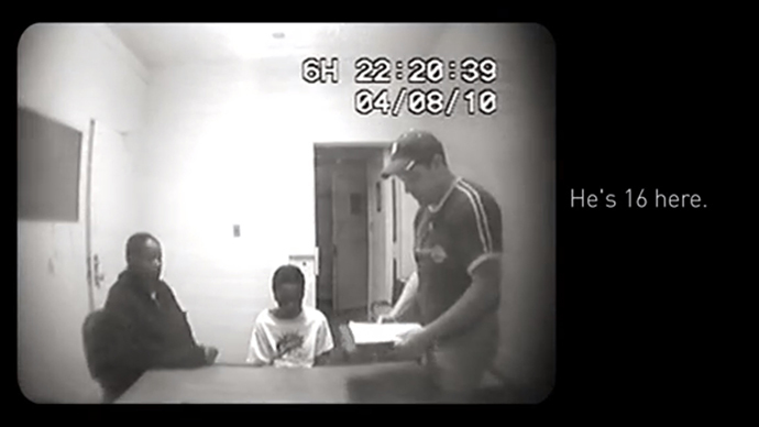 Still from a video uploaded on YouTube by user@acluvideos on March 25, 2014.