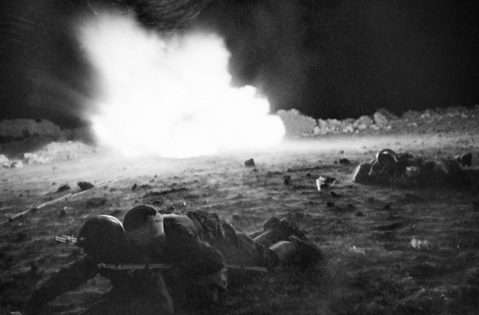 Soviet nurses pull out the wounded from the battlefield at night, Kerch, April-May 1942 (RIA Novosti / Anatoliy Garanin)
