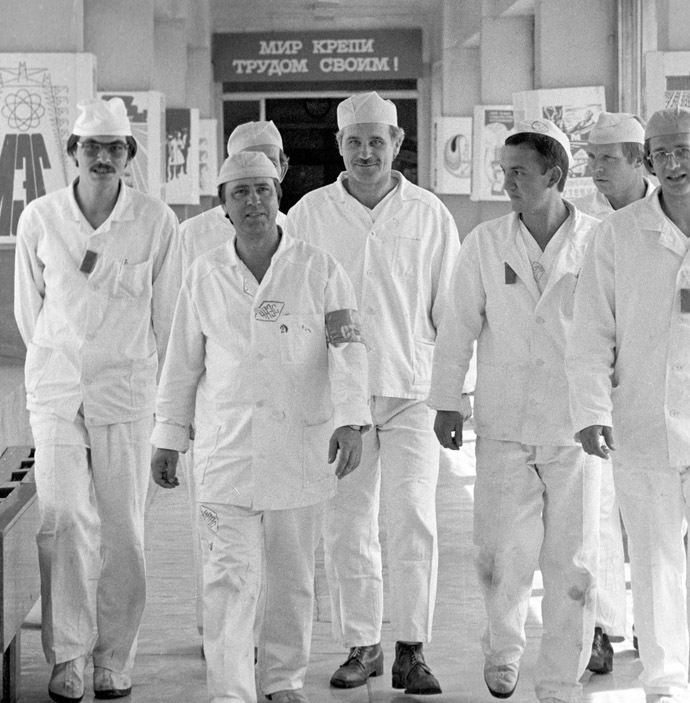 New shift starting work at the Chernobyl nuclear power plant (RIA Novosti)