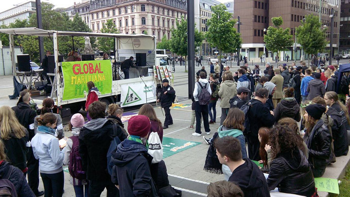 Frankfurt, Germany. May 3, 2014. (Photo from facebook.com/GlobalMarihuanaMarch)