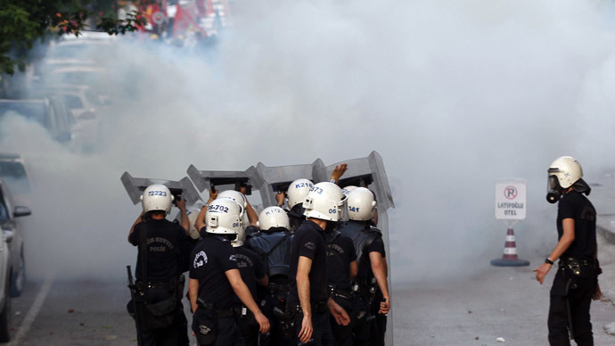 Turkish police fire water, gas at protesters in mining disaster town