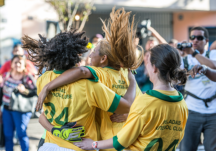 Naked Football Brazil Prostitutes Show Ball Skills To