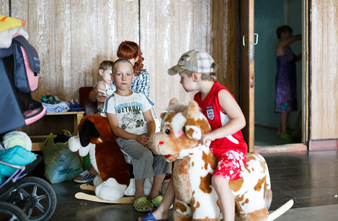 Refugees from Ukraine at Volzhskaya tourist camp in Volgograd Region (RIA Novosti / Kirill Braga)