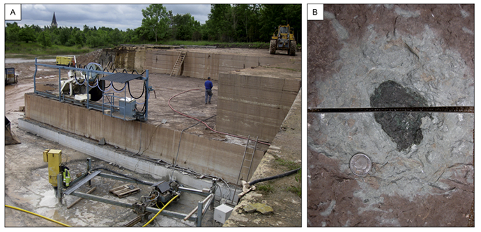 A screenshot from the study by B. Schmitz et al. published in âEarth and Planetary Science Lettersâ (2014). (A) Thorsberg quarry on June 15, 2013. (B) The 'Mysterious Object' from the Glaskarten 3 bed.