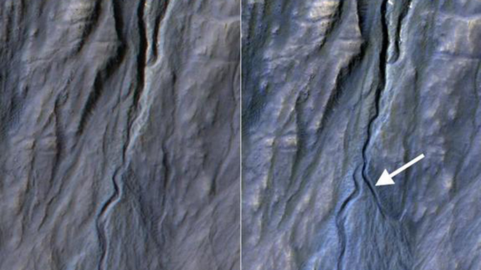 Dry ice, not liquid water responsible for Martian gullies