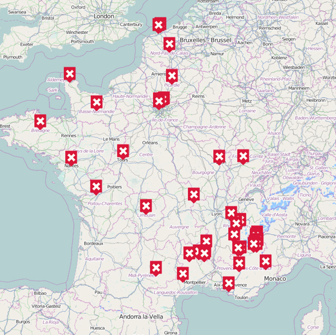 Zones where people are against TAFTA (image from https://www.collectifstoptafta.org)