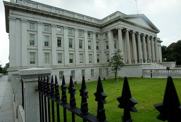 US Treasury Building in Washington, DC.(AFP Photo / Brendan Smialowski)