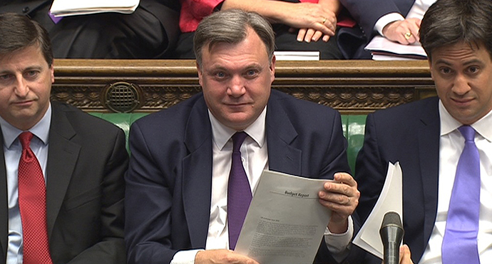 Britain's Shadow Chancellor of the Exchequer, Ed Balls, in the House of Commons, central London. Image courtesy of Reuters.