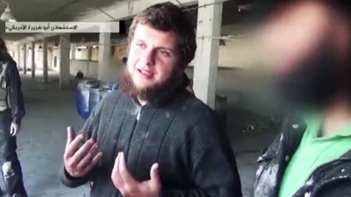 Abu Hurayra Al-Amriki (screenshot from AP Video)
