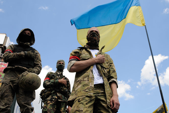 Supporters of the Right Sector radical movement (RIA Novosti / Alexandr Maksimenko)