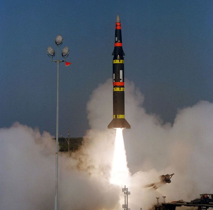 Pershing II test flight, February 1983 (Photo from Wikipedia.org)