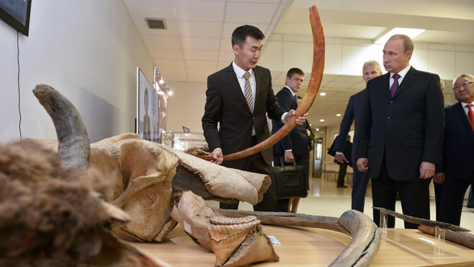 ‘Can you clone that?’ Putin has close encounter with mammoth Dima in Russia’s Far East