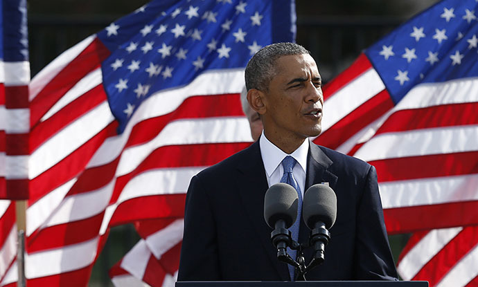 In a televised speech, Obama announced on Thursday he would lead a cross-border coalition âto destroy Islamic State.â (Reuters / Gary Cameron)