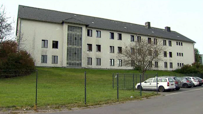 Shelter home in Burbach, Germany (screenshot from AP video)
