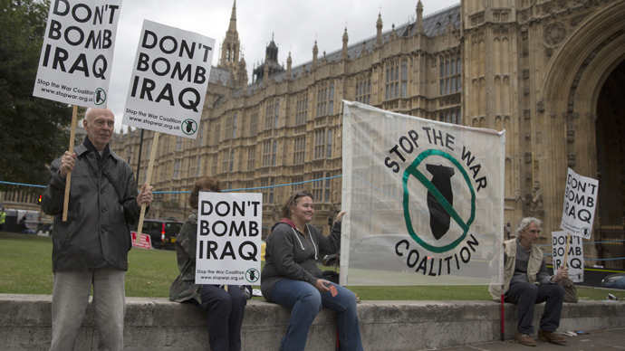 ‘Iraq III No!’ Anti-war activists call London protest against UK airstrikes