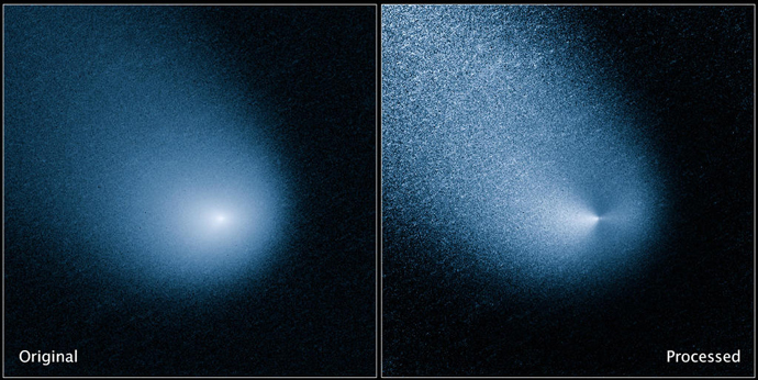 Hubble Space Telescope image of comet Siding Spring taken in March, 2014 (Image from nasa.gov)