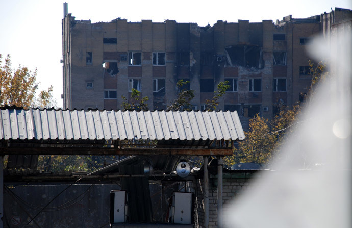 A destroyed building at Donetsk airport. (RIA Novosti / Gennady Dubovoy)