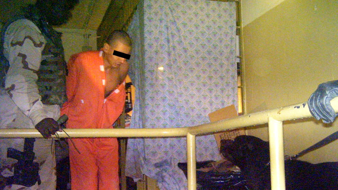 This handout photo from Australia's SBS TV released 15 February, 2006 allegedly shows a prisoner in Iraq's notorious Abu Ghraib. (AFP Photo/HO/SBS Dateline)