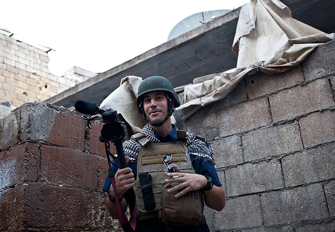 This hand out picture courtesy of Nicole Tung taken on November 5, 2012 in Aleppo shows US freelance reporter James Foley (AFP Photo / Nicole Tung)
