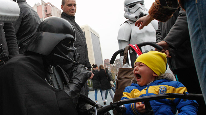 Ukraine election 'force': Darth Vader leaves Kiev kids in tears