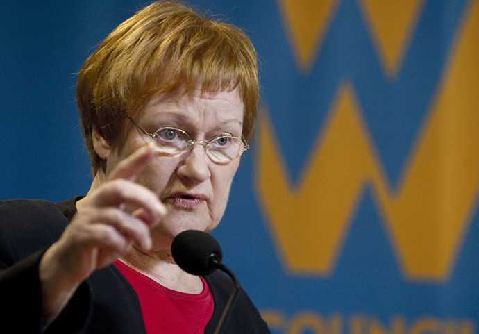 Tarja Halonen (AFP Photo / Saul Loeb)