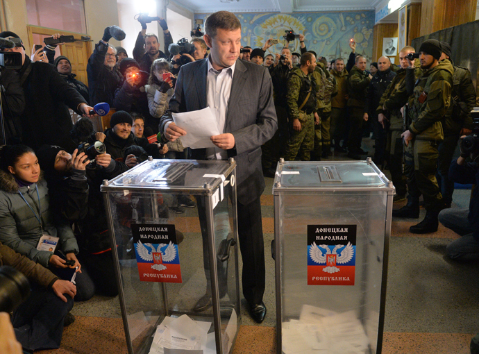Prime Minister of Donetsk Peopleâs Republic, Aleksandr Zakharchenko, casting his vote. RIA Novosti / Aleksey Kudenko