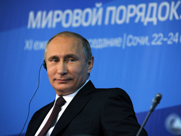24 October 2014. Russian President Vladimir Putin at the wrap-up session of the 11th Meeting of the Valdai Discussion Club in Sochi. (RIA Novosti/Michael Klimentyev)