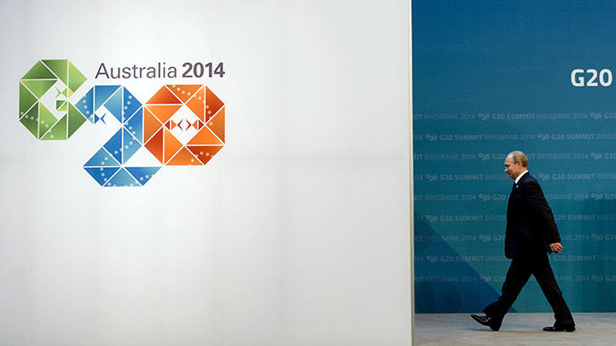 Russia's President Vladimir Putinâ arrives for the G20 Summit in Brisbane on November 15, 2014. (AFP Photo/Alain Jocard)