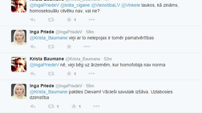 Screenshot of the controversial tweets. Image from www.lsm.lv