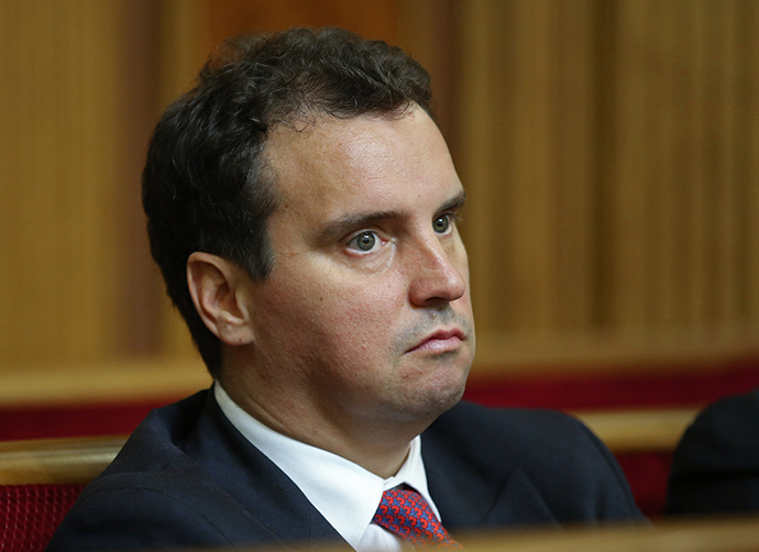 Aivars Abramovicus (Aivaras Abromavicius), a candidate for head of the Ukrainian economy ministry, at a session of Verkhovna Rada in Kiev (RIA Novosti / Mikhail Polinchak)