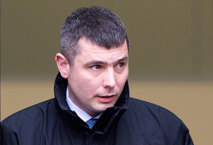 Former officer of security firm G4S Stuart Tribelnig leaves Westminster Magistrates Court in London. (Reuters / Neil Hall)