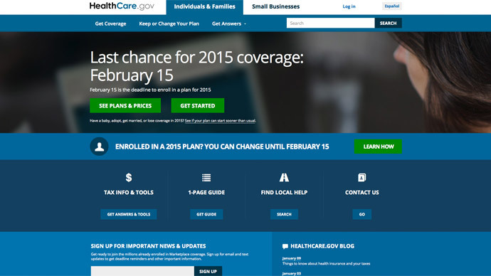 Obamacare site is tracking users – report