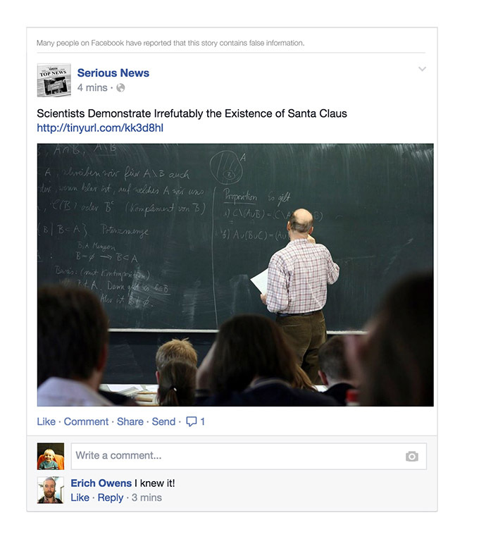 Screenshot from Facebook