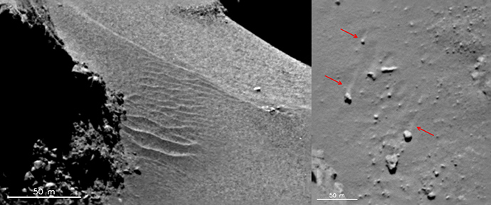 Ripples and wind-tails (Image from esa.int)